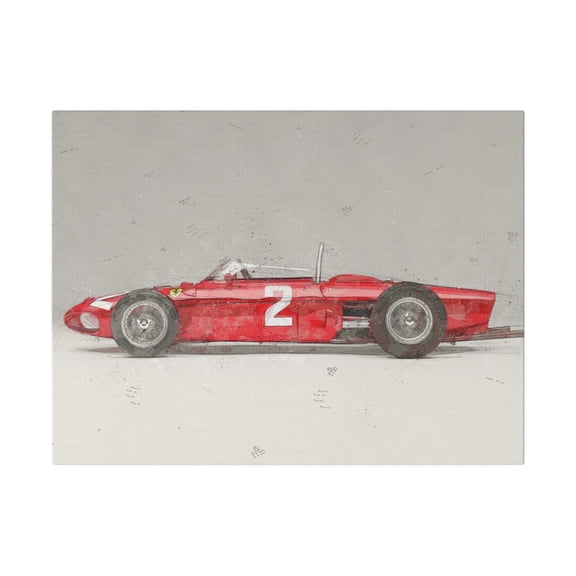 1961 156 Sharknose F1 Race Car Canvas Wall Art (side view)
