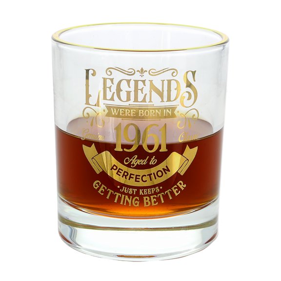 Pavilion Gift Company - 1961-8 Oz Old Fashioned Rocks Glass Drinkware Cup Birthday Milestone Party Birth Year