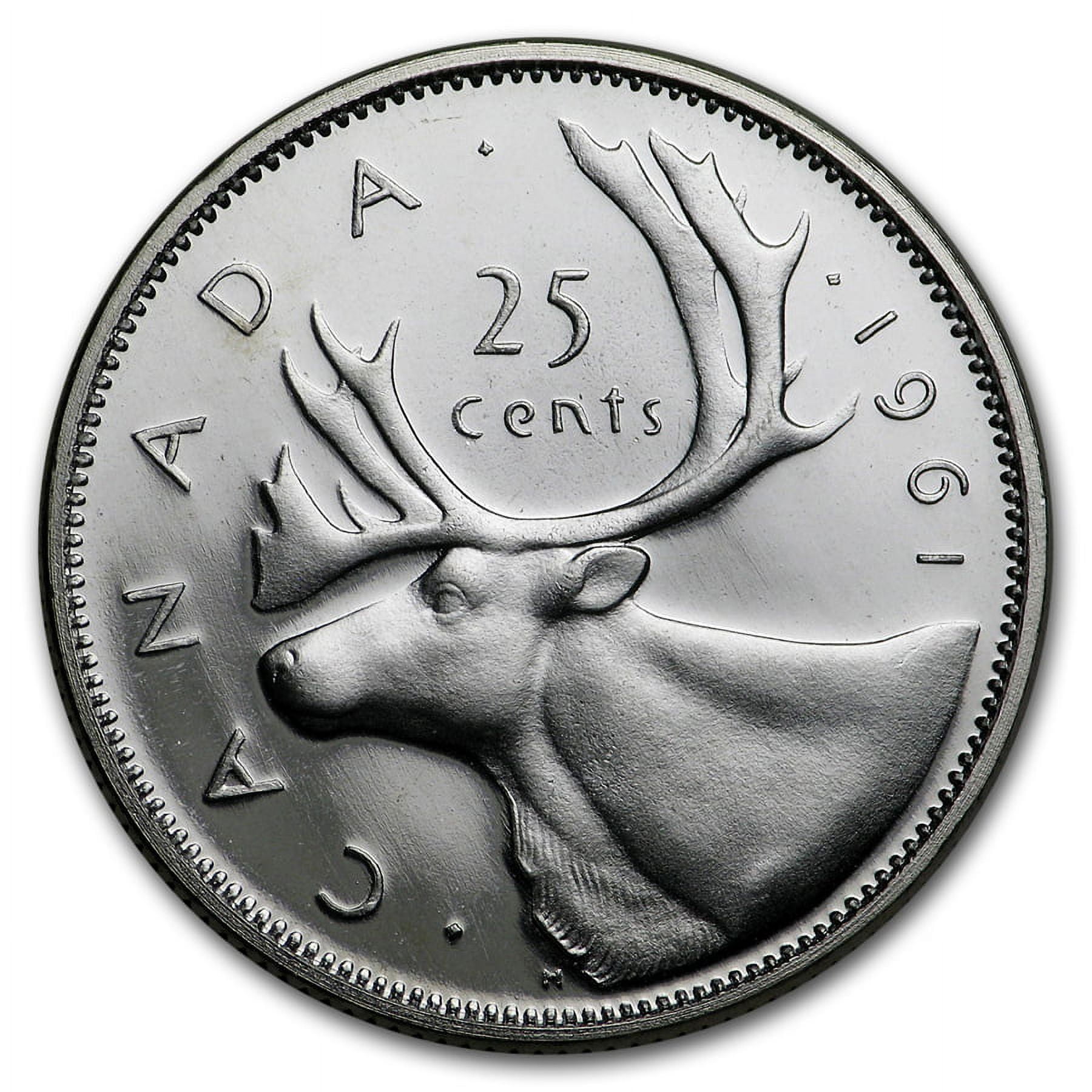 1961 Canada Silver 25 Cents BU/Prooflike - Walmart.com