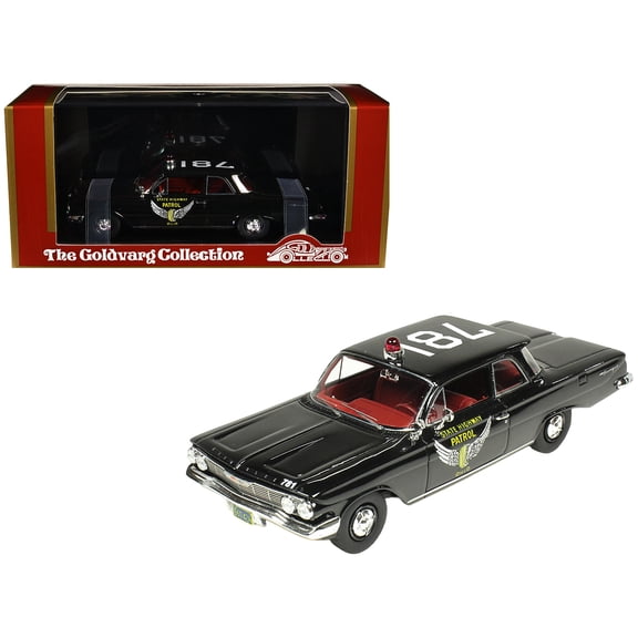1961 Chevrolet Biscayne "Ohio State Highway Patrol" Black with Red Interior Limited Edition to 150 pieces Worldwide 1/43 Model Car by Goldvarg Collection