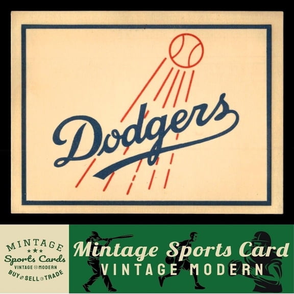 1961 Fleer Baseball Greats F418-3 Los Angeles Dodgers Team Logo Decals Card NNO