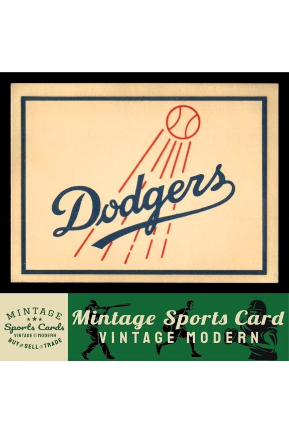 1961 Fleer Baseball Greats F418-3 Los Angeles Dodgers Team Logo Decals Card NNO