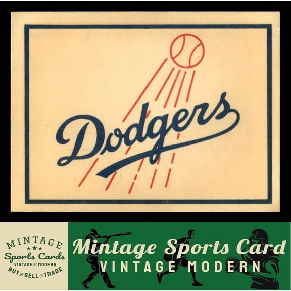 1961 Fleer Baseball Greats F418-3 Los Angeles Dodgers Team Logo Decals Baseball Card