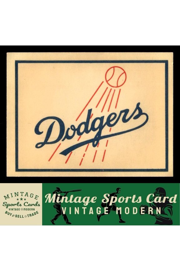 1961 Fleer Baseball Greats F418-3 Los Angeles Dodgers Team Logo Decals Baseball Card