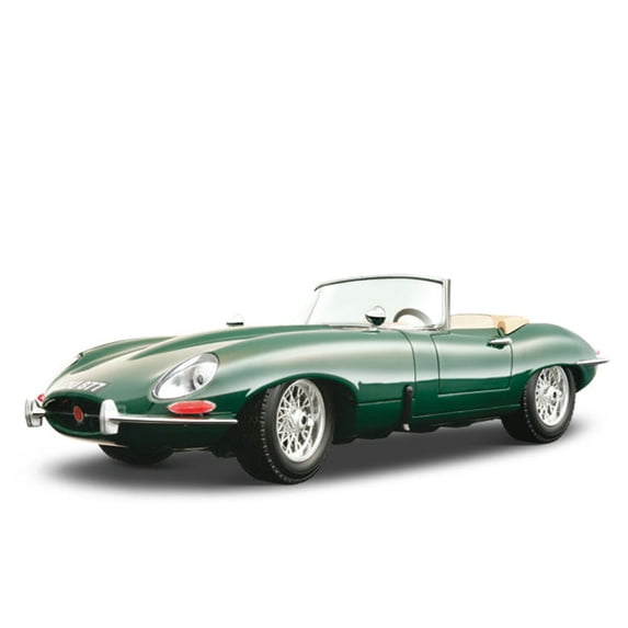 1961 Jaguar E Type Convertible Green 1/18 Diecast Model Car by Bburago