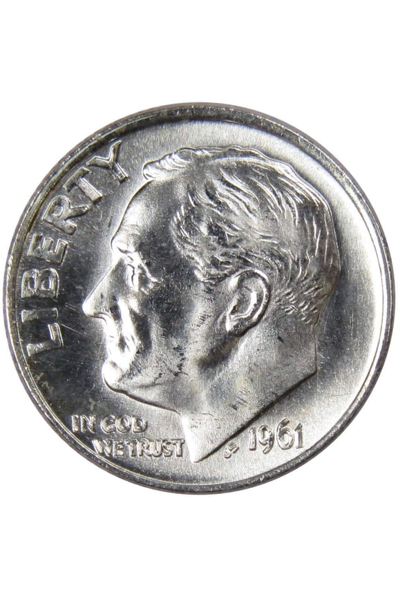1961 Roosevelt Dime BU Uncirculated Mint State 90% Silver 10c US Coin