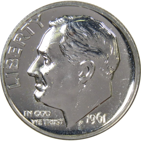 1961 Roosevelt Dime Choice Proof 90% Silver 10c US Coin Collectible