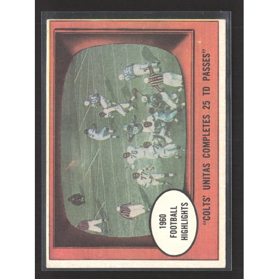 1961 Topps Football Highlights Johnny Unitas Baltimore Colts #57 Football Card