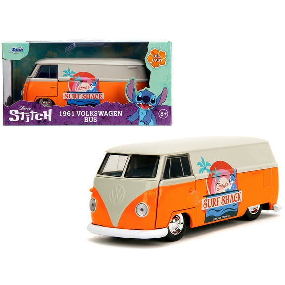 1961 Volkswagen Bus "Stitch's Surf Shack" Orange and Gray "Disney's Stitch" "Hollywood Rides" Series 1/32 Diecast Model Car by Jada