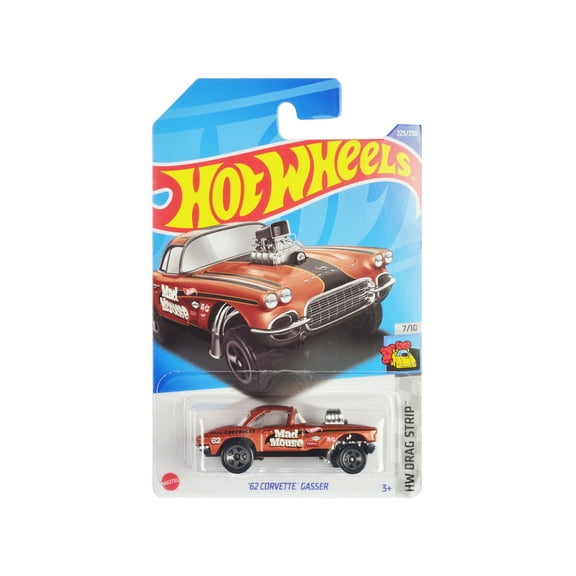 1962 Chevrolet Corvette Gasser "Mad Mouse" Copper Metallic w/Black Stripes "HW Drag Strip" Series Diecast Model Car by Hot Wheels