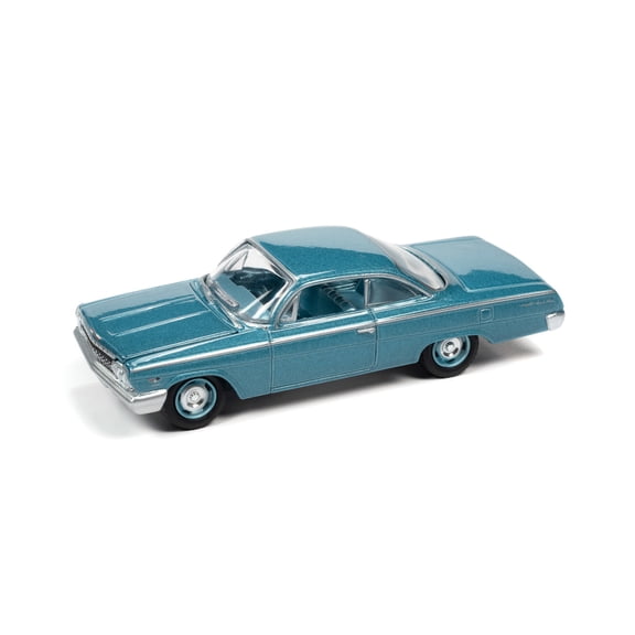 1962 Chevy Bel Air Bubbletop, Twilight Blue Poly - Johnny Lightning JLCG027/48A - 1/64 Scale Diecast Model Car