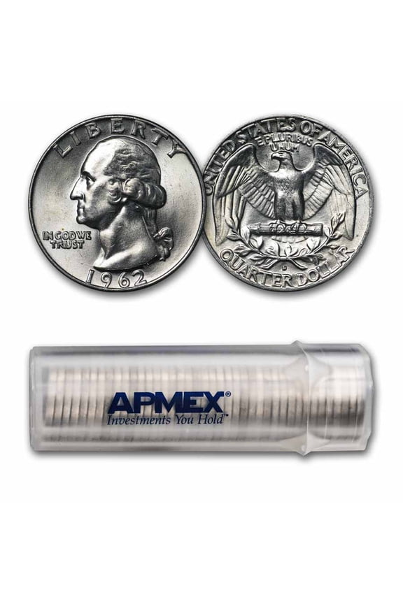 1962-D Washington Quarter 40-Coin Roll BU