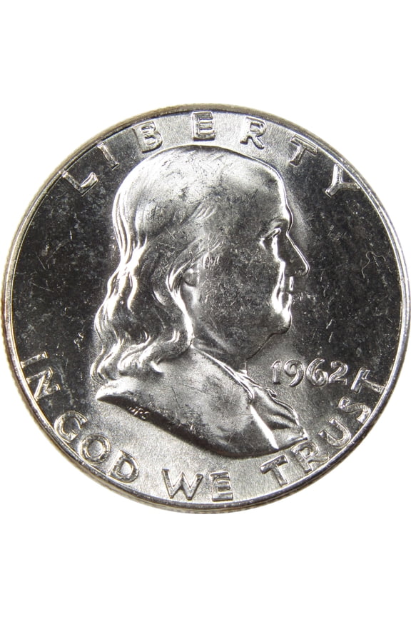 1962 Franklin Half Dollar Uncirculated Silver 50c Coin