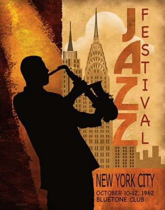 1962 Jazz in New York Canvas Art - Conrad Knutsen (22 x 28)