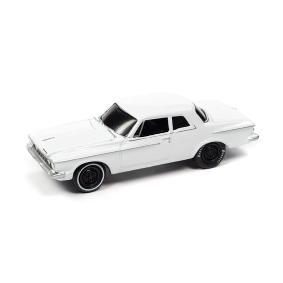 1962 Plymouth Savoy Max Wedge, White - Johnny Lightning JLSP248/24B - 1/64 Scale Diecast Car