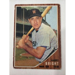 1962 Topps Harry Bright #551 Washington Senators Baseball Card Washington Senators MLB Baseball Trading Card
