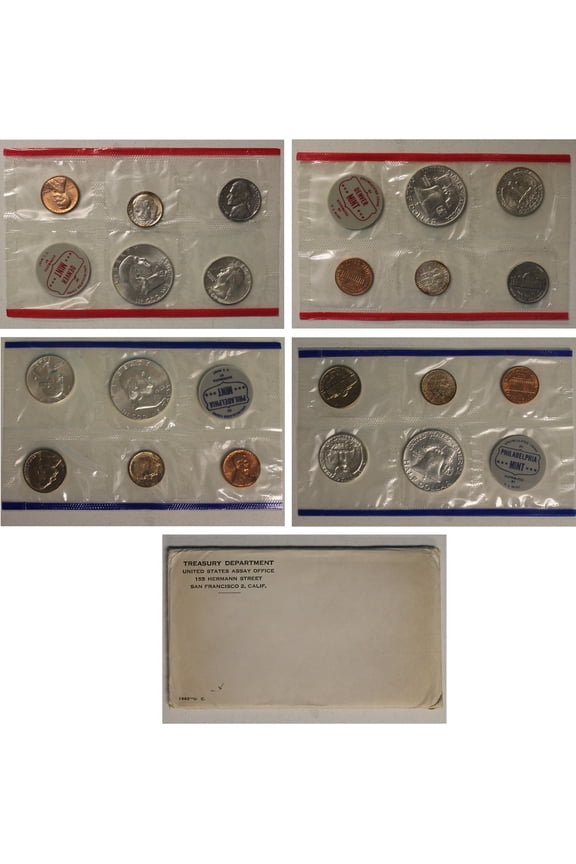 1962 U.S. Mint Set 10 Coins Collectible Mint Set