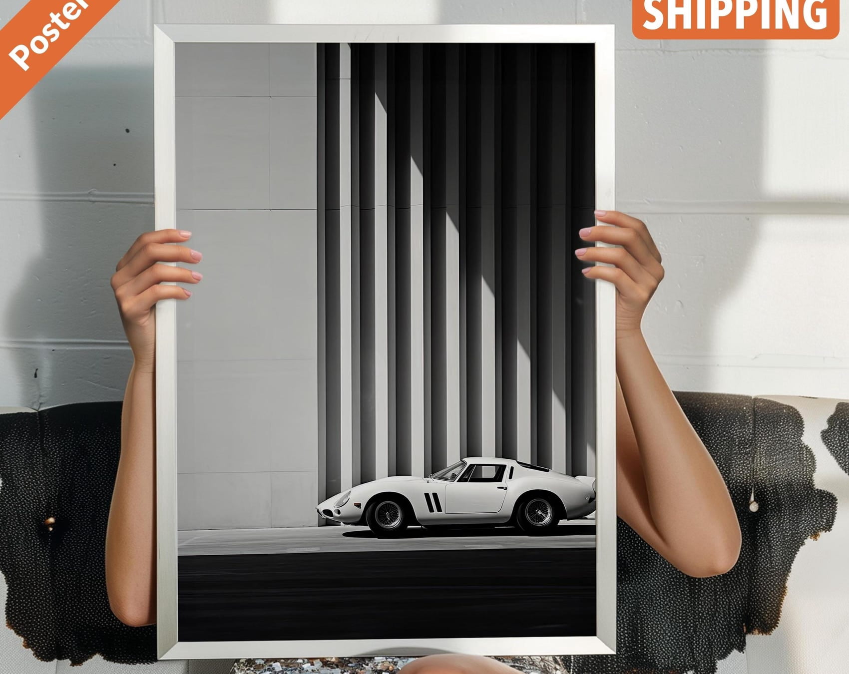 AFFICHE LITHO FERRARI 3e RALLYE INTERNATIONAL sign François Rivière VIN