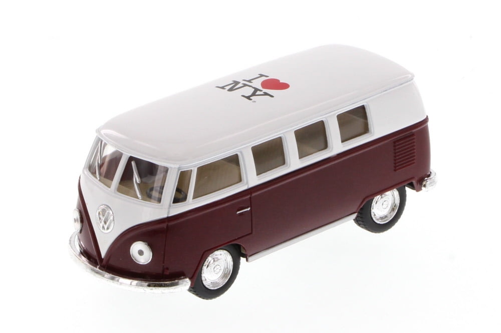 1962 Volkswagen Classic Bus, Burgundy - Kinsmart 5060W-ILNY