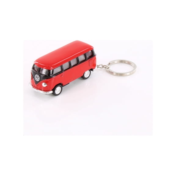 1962 Volkswagen Classic Bus w/ Key Chains, Red - Kinsmart 2545DK - 1/64 Scale Toy Car