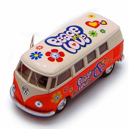 1962 Volkswagen Classical Bus, Orange - Kinsmart 5377DF - 1/32 scale Diecast Model Toy Car (Brand New, but NOT IN BOX)