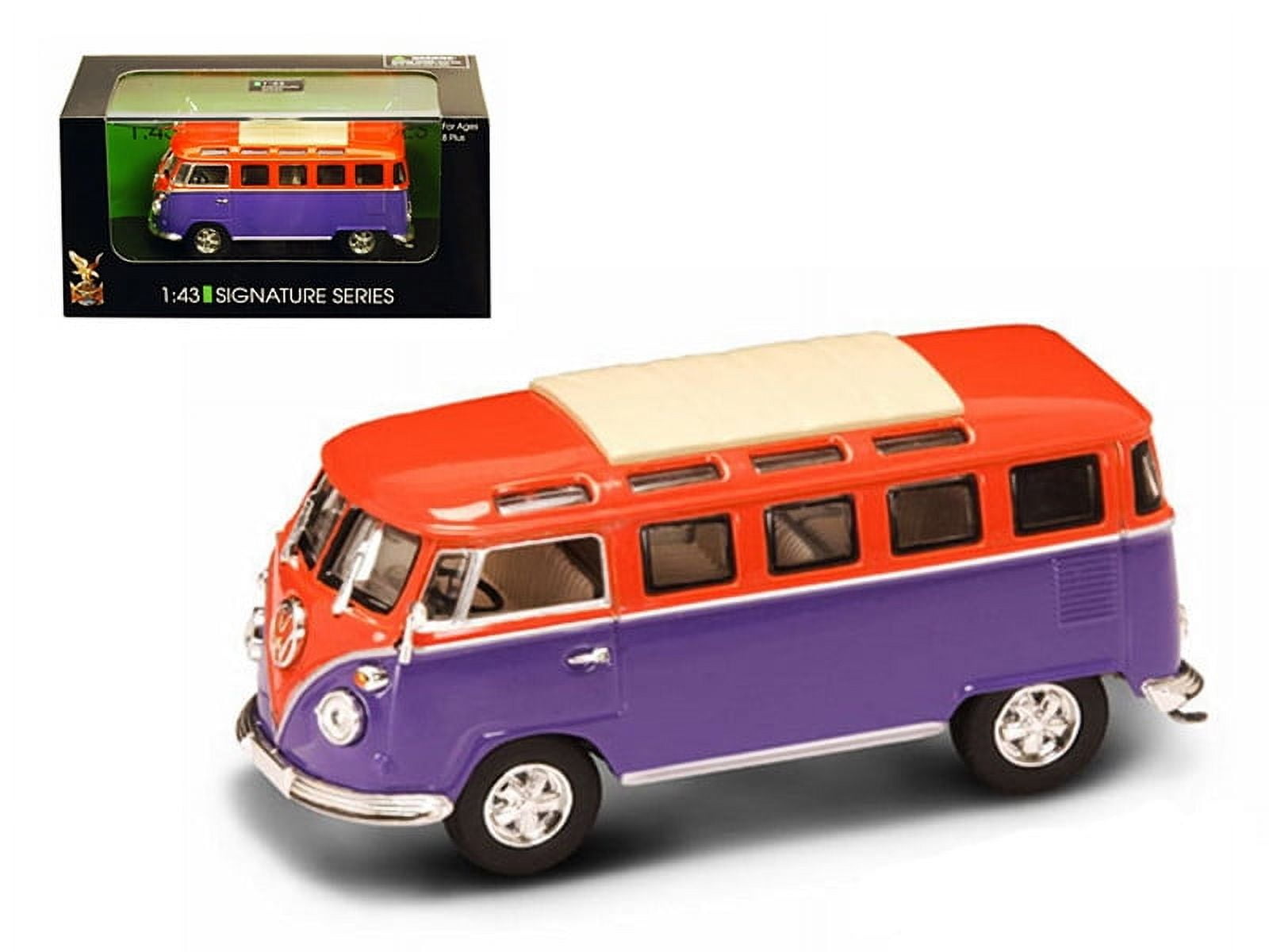 1962 Volkswagen Microbus Van Bus Orange/Purple 1/43 Diecast