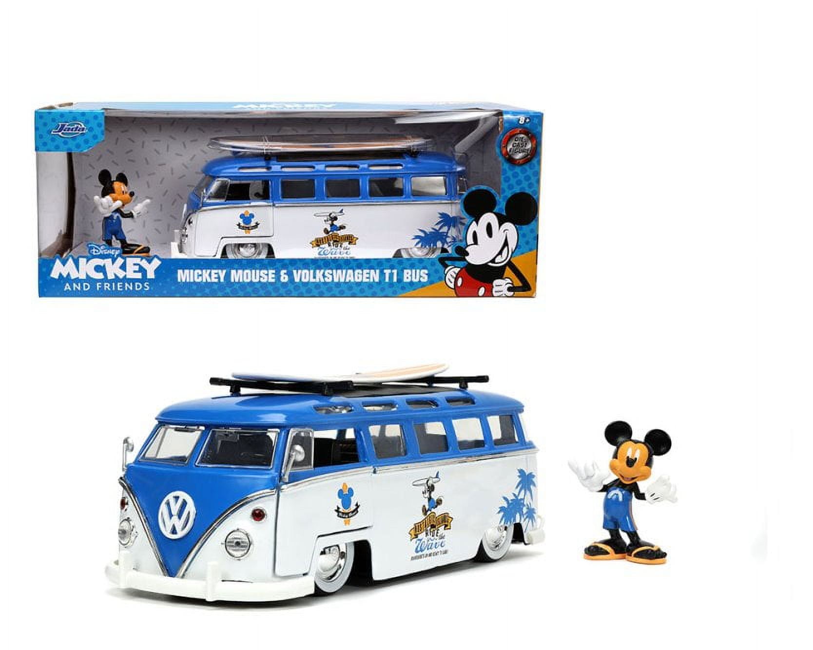 Jada Toys 1962 Volkswagen T1 Bus with Mickey Mouse Figure - 1/24