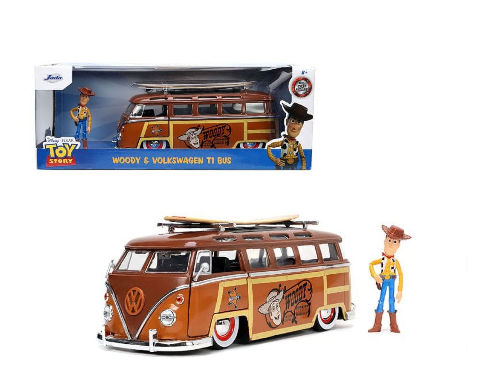 1962 Volkswagen T1 Bus w/ Woody Figure, Toy Story - Jada Toys 33176 - 1/24  scale Diecast Car