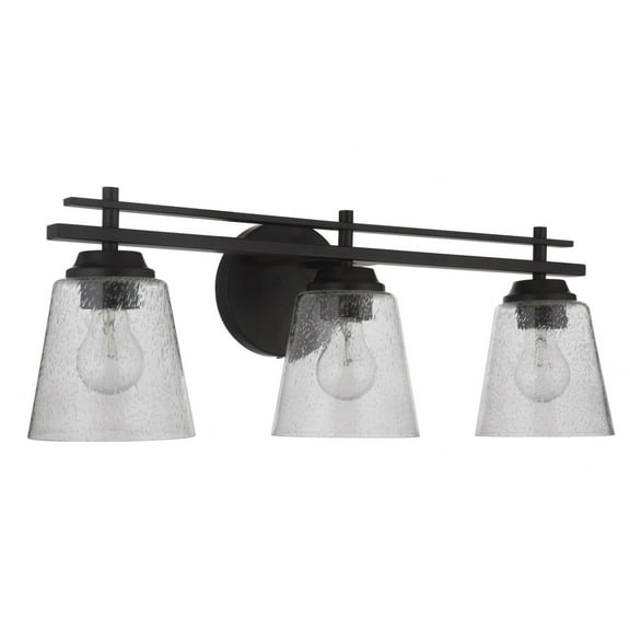 19624FB3 Craftmade Lighting Drake 3 Light Transitional/Modern & Contemporary Bath Vanity Approved for Damp Locations-Flat Black Finish