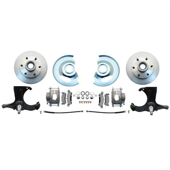 Speedway Motors Front Disc Brake Conversion Kit Compatible with 1963-1970 Chevy C10 Truck, 2WD 6 Lug 12 Inch Rotors Forged Spindles Calipers Hoses Bearings Seals