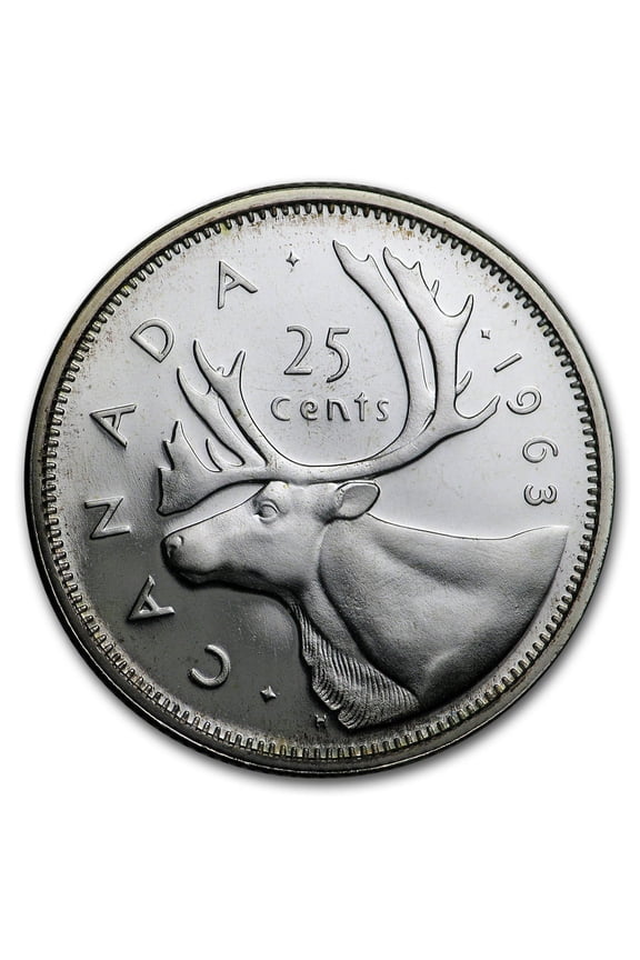 1963 Canada Silver 25 Cents BU/Prooflike