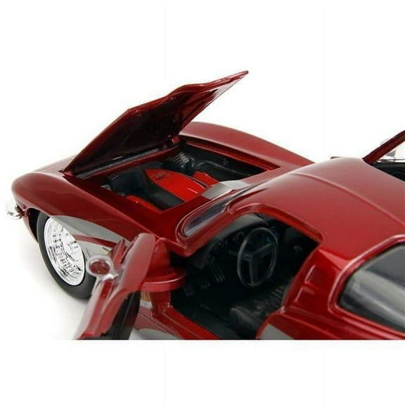 1963 Chevrolet Corvette Stingray Red Metallic with Silver Graphics Bigtime Muscle Series 1-24 Scale Diecast Model Car