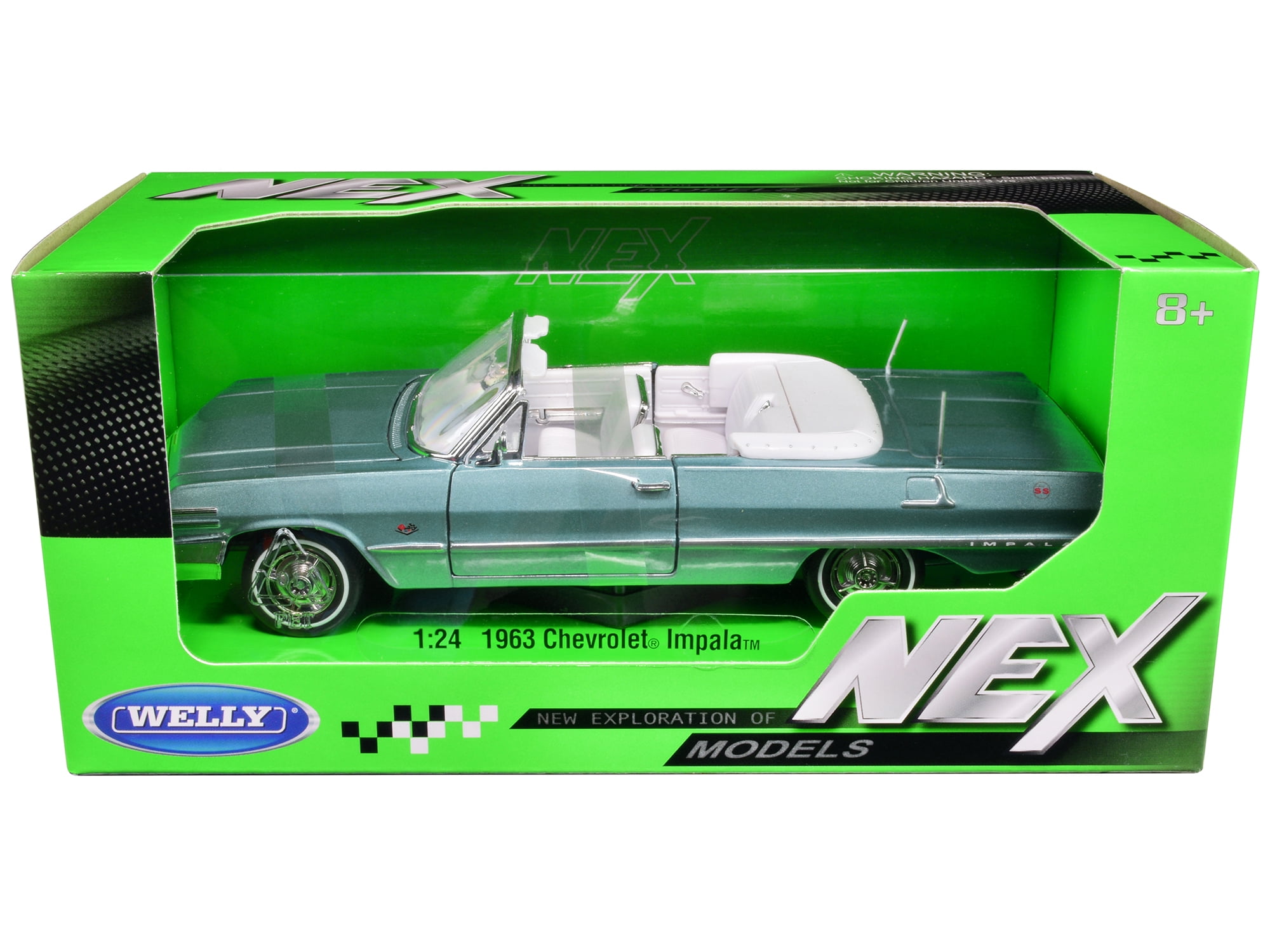 ミニカー CHEVY IMPARA 1963 Chevrolet Impala Convertible Light Blue Metallic with