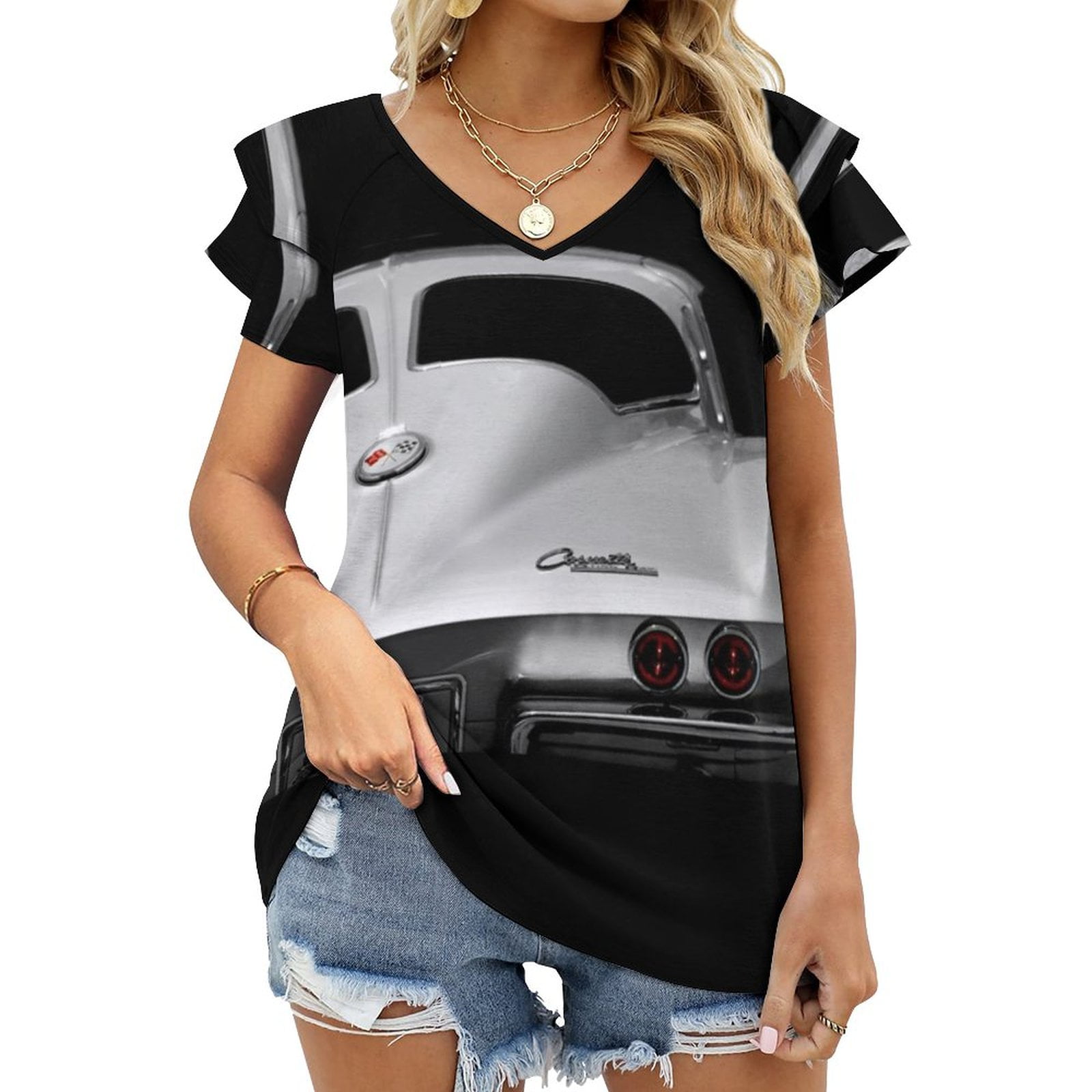 JG Infinite Chevy Corvette C3 Short-Sleeve T-Shirt – Classic Muscle Car Design, Unisex, Soft Cotton Tee