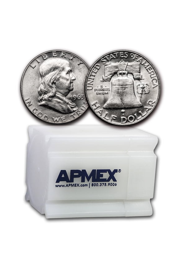 1963-D Franklin Half Dollar 20-Coin Roll BU