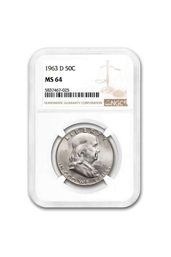 1963-D Franklin Half Dollar MS-64 NGC