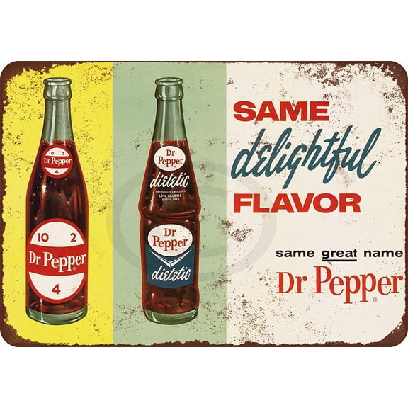 1963 Diet Dr. Pepper Tin Sign 8 x 12 Inches Metal Signs Vintage Funny Wall Decor for Pub Wine Cellar Man Cave Patio Farm Ranch