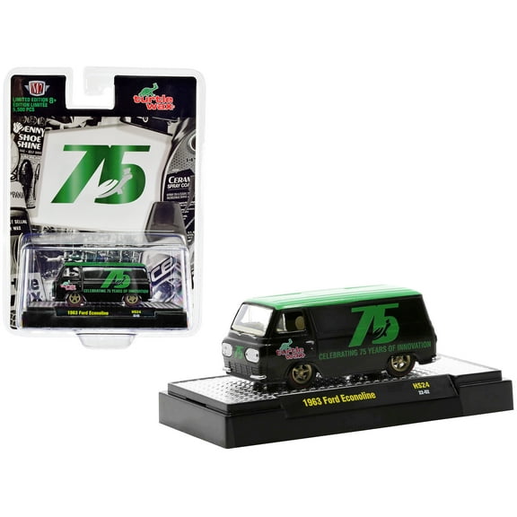 1963 Ford Econoline Van Black with Green Top Ltd Ed to 5500 pcs 1/64 Diecast Model Car by M2 Machines