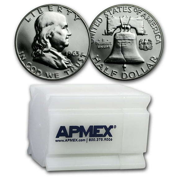 1963 Proof Franklin Half Dollar 20-Coin Roll