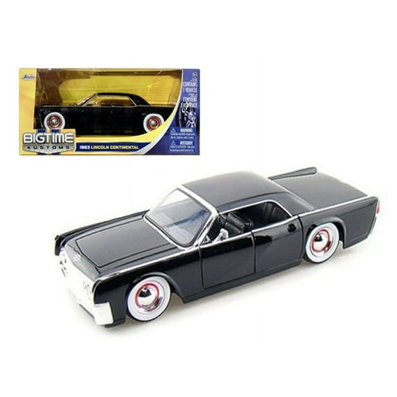 1963 Lincoln Continental Black With Baby Moon Wheels 1/24 by Diecast Model Car by Jada(Selections May Vary)