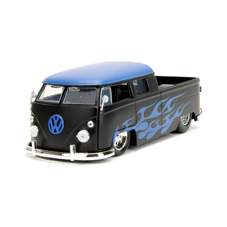 人気のファッションブランド！ 1963 Volkswagen Toys Jada - Black Matte Truck, Pickup Bus ミニカー
