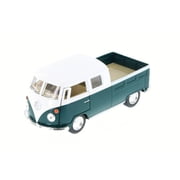 1963 Volkswagen Classical Bus Double Cab Pick Up, Green - Kinsmart 5387D - 1/34 Scale Diecast Model Toy Car Brand New, but NOT IN BOX