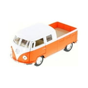 1963 Volkswagen Classical Bus Double Cab Pick Up, Orange - Kinsmart 5387D - 1/34 Scale Diecast Model Toy Car (Brand New, but NOT IN BOX)