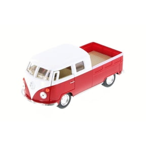 1963 Volkswagen Classical Bus Double Cab Pick Up, Red - Kinsmart 5387D - 1/34 Scale Diecast Model Toy Car (Brand New, but NOT IN BOX)