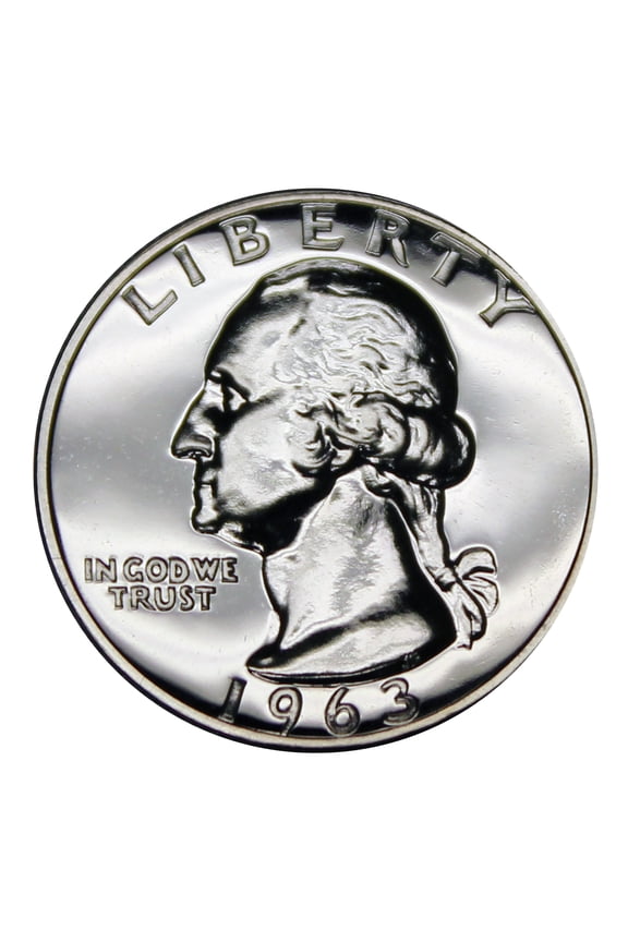 1963 Washington Quarter 25c - Gem Brilliant Proof 90% Silver - U.S. Coin