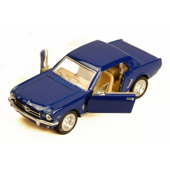 1964 1/2 Ford Mustang, Blue - Kinsmart 5351D - 1/36 scale Diecast Model Toy Car (Brand New, but NOT IN BOX)