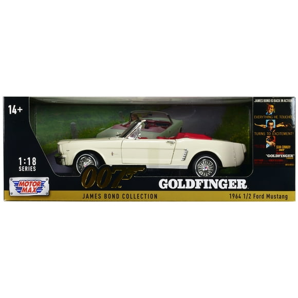 1964 1/2 Ford Mustang Convertible White w/Red Interior James Bond 007 "Goldfinger" (1964) 1/18 Diecast Model Car by Motormax