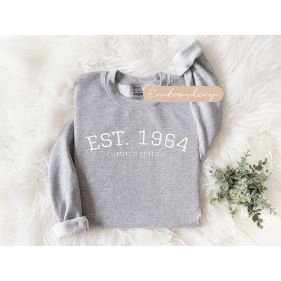 1964 60th Birthday Embroidered Sweatshirt