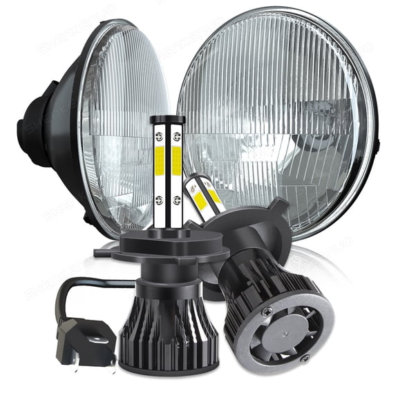 1964-76 For Dodge Dart Classic Car Pair 7" Led Round Headlight Hi-Lo Sealed H4