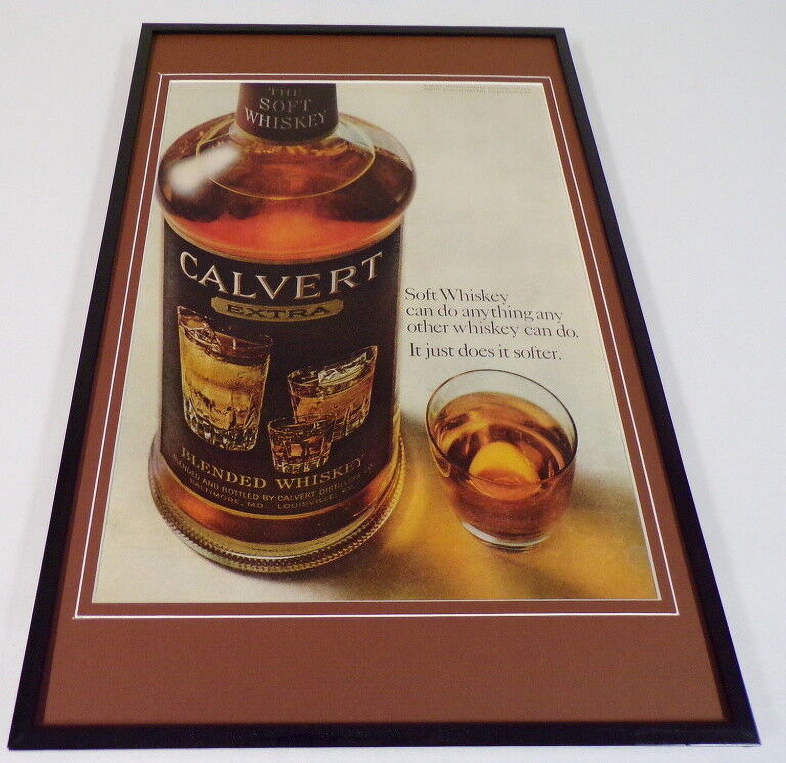 1964 Calvert Extra Whiskey Framed 11x17 ORIGINAL Vintage Advertising